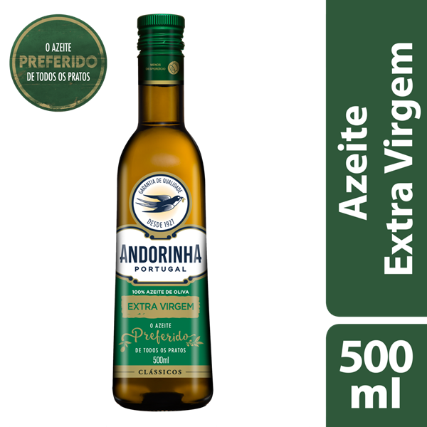 AZEITE DE OLIVA EXTRA VIRGEM PORTUGUÊS ANDORINHA CLÁSSICOS VIDRO 500ML