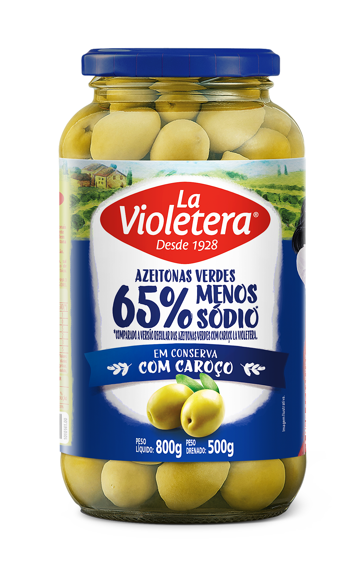 AZEITONA VERDE LA VIOLETERA MENOS SODIO VD 500G