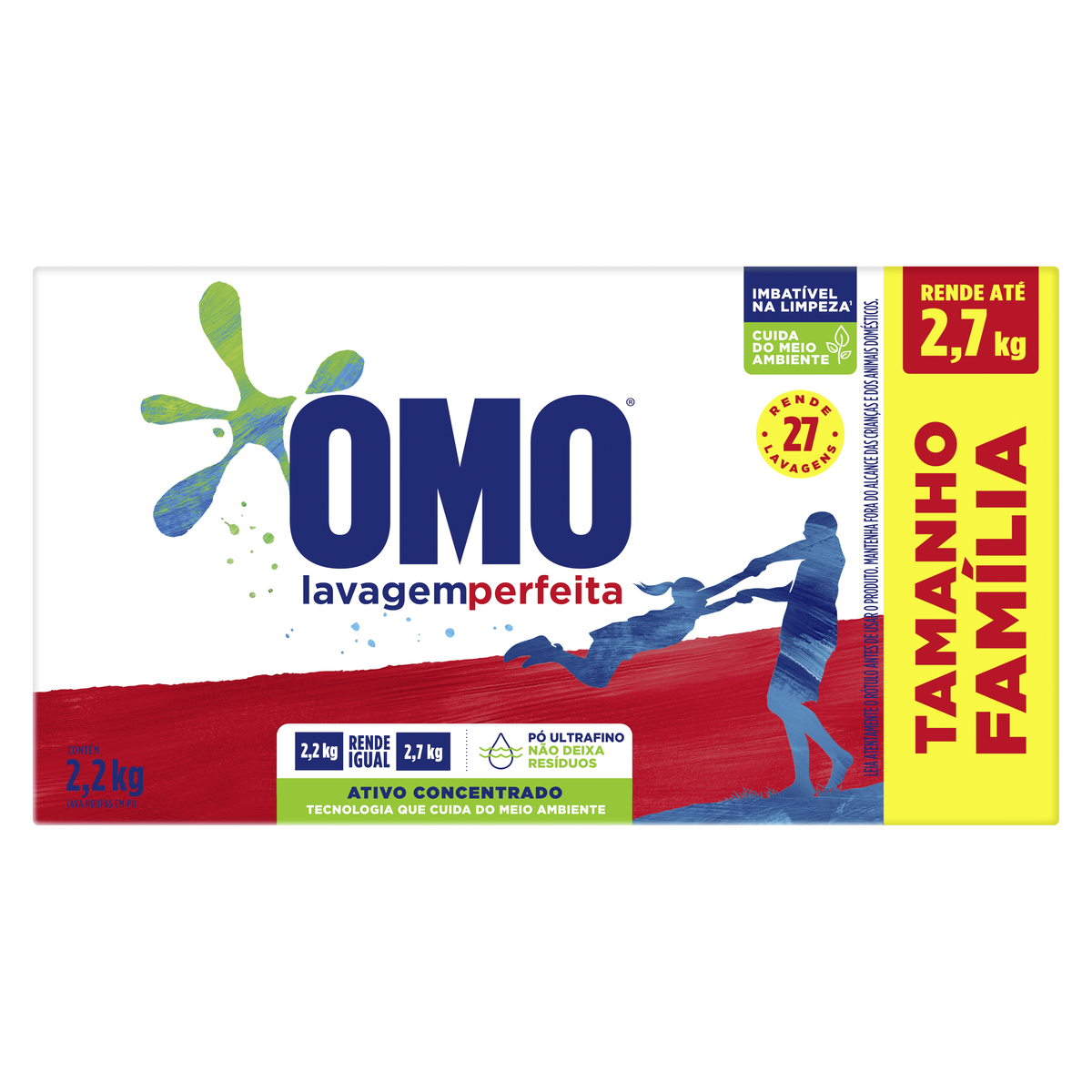 LAVA-ROUPAS PÓ OMO LAVAGEM PERFEITA CAIXA 2,2KG TAMANHO FAMÍLIA