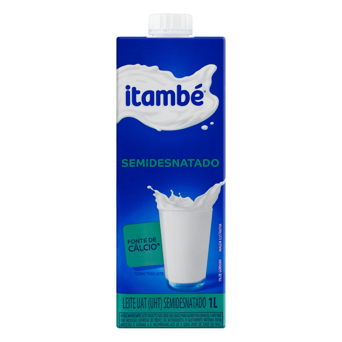 LEITE UHT SEMIDESNATADO ITAMBÉ CAIXA COM TAMPA 1L