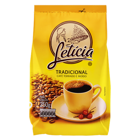 CAFÉ TORRADO E MOÍDO TRADICIONAL LETÍCIA PACOTE 250G