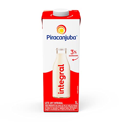 LEITE UHT INTEGRAL PIRACANJUBA CAIXA COM TAMPA 1L
